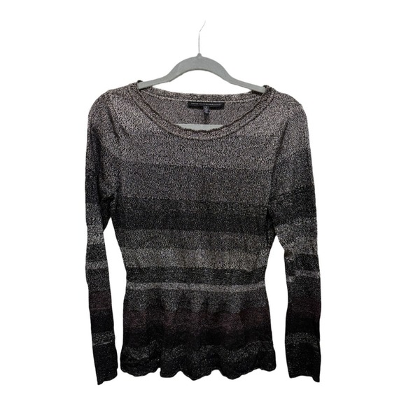 White House Black Market Metallic Striped Long Sleeve Tunic Sweater Size Small - Picture 2 of 7